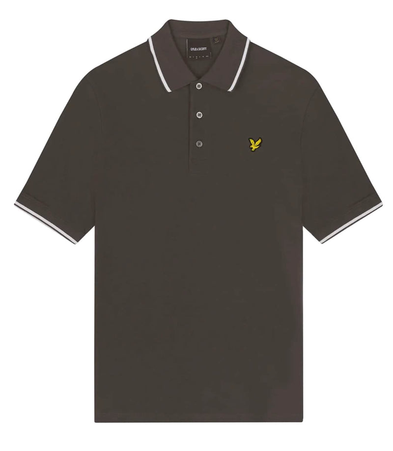 Lyle & Scott Men’s Tipped Polo Shirt Gunmetal/White Northern