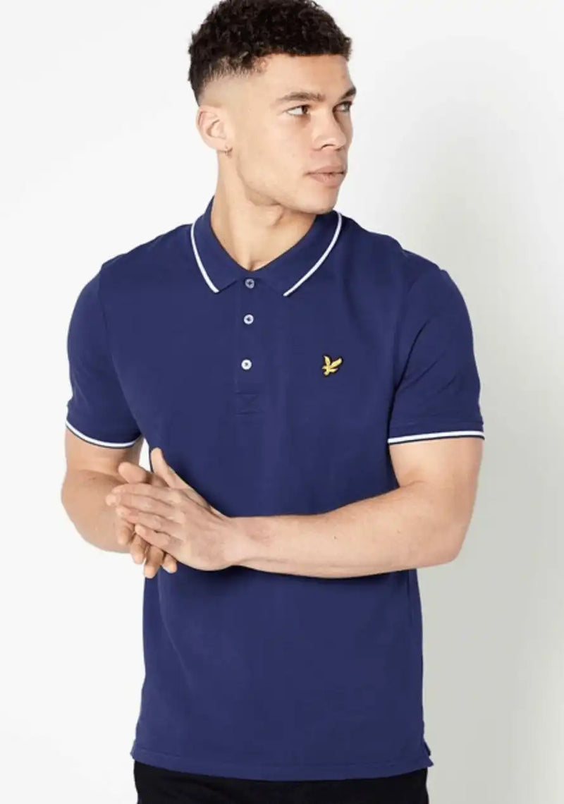 Lyle & Scott Tipped Polo Shirt - Navy / White