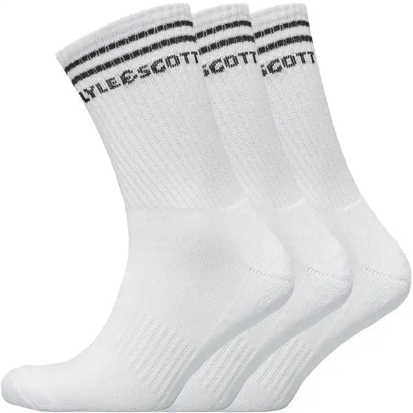 Lyle & Scott Mens Walter 3 Pack Sports Socks White 7-11UK Northern