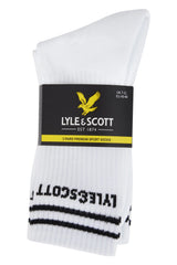 Lyle & Scott Mens Walter 3 Pack Sports Socks White 7-11UK Northern