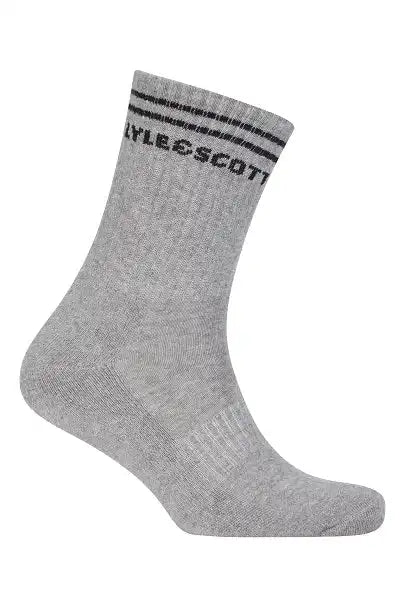 Lyle & Scott Mens Walter 3 Pack Sports Socks White/Grey/Black 7-11UK