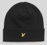 Lyle & Scott Merino Wool Blend Beanie Hat Black Northern Ireland