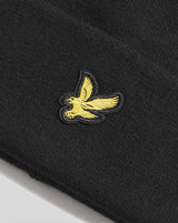 Lyle & Scott Merino Wool Blend Beanie Hat Black Northern Ireland