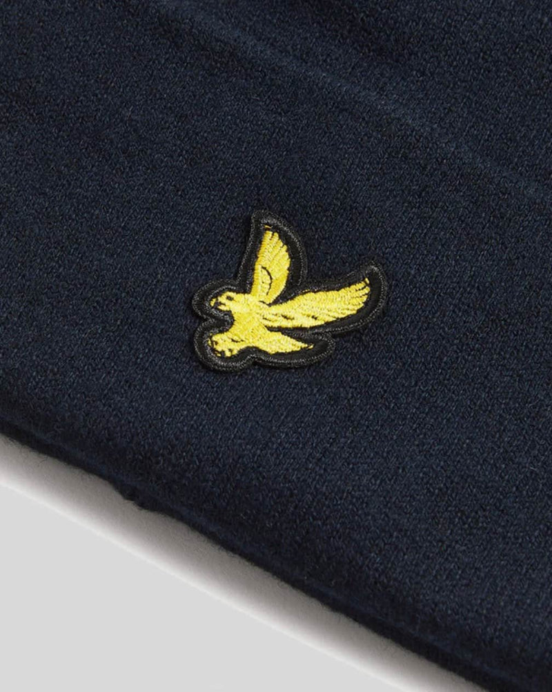 Lyle & Scott Merino Wool Blend Beanie Hat Dark Navy Northern Ireland