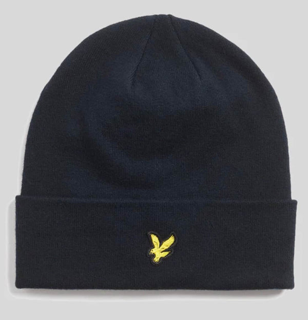 Lyle & Scott Merino Wool Blend Beanie Hat Dark Navy Northern Ireland