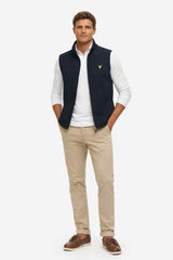 Lyle & Scott Mesh Back Softshell Funnel Neck Gilet Dark Navy Northern