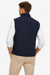 Lyle & Scott Mesh Back Softshell Funnel Neck Gilet Dark Navy Northern