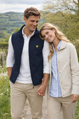 Lyle & Scott Mesh Back Softshell Funnel Neck Gilet Dark Navy Northern