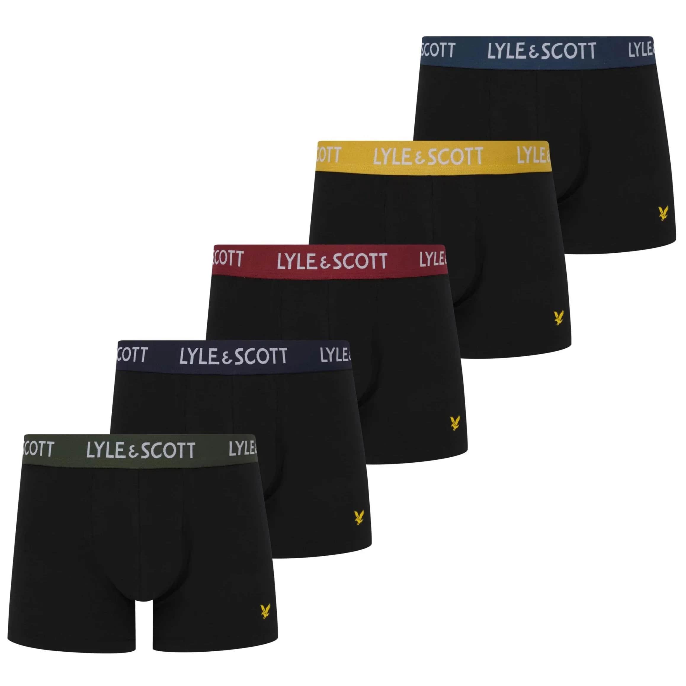 Lyle & Scott Miller 5 Pack Boxer Briefs Black Multi
