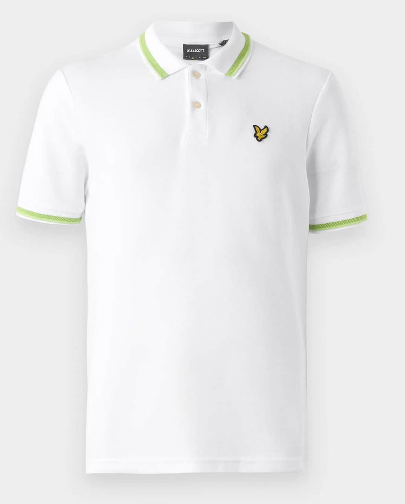 Lyle & Scott Multi Tipped Polo Shirt White/Vibrant Kiwi/Key Lime