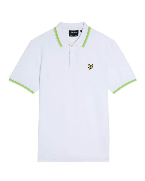 Lyle & Scott Multi Tipped Polo Shirt White/Vibrant Kiwi/Key Lime