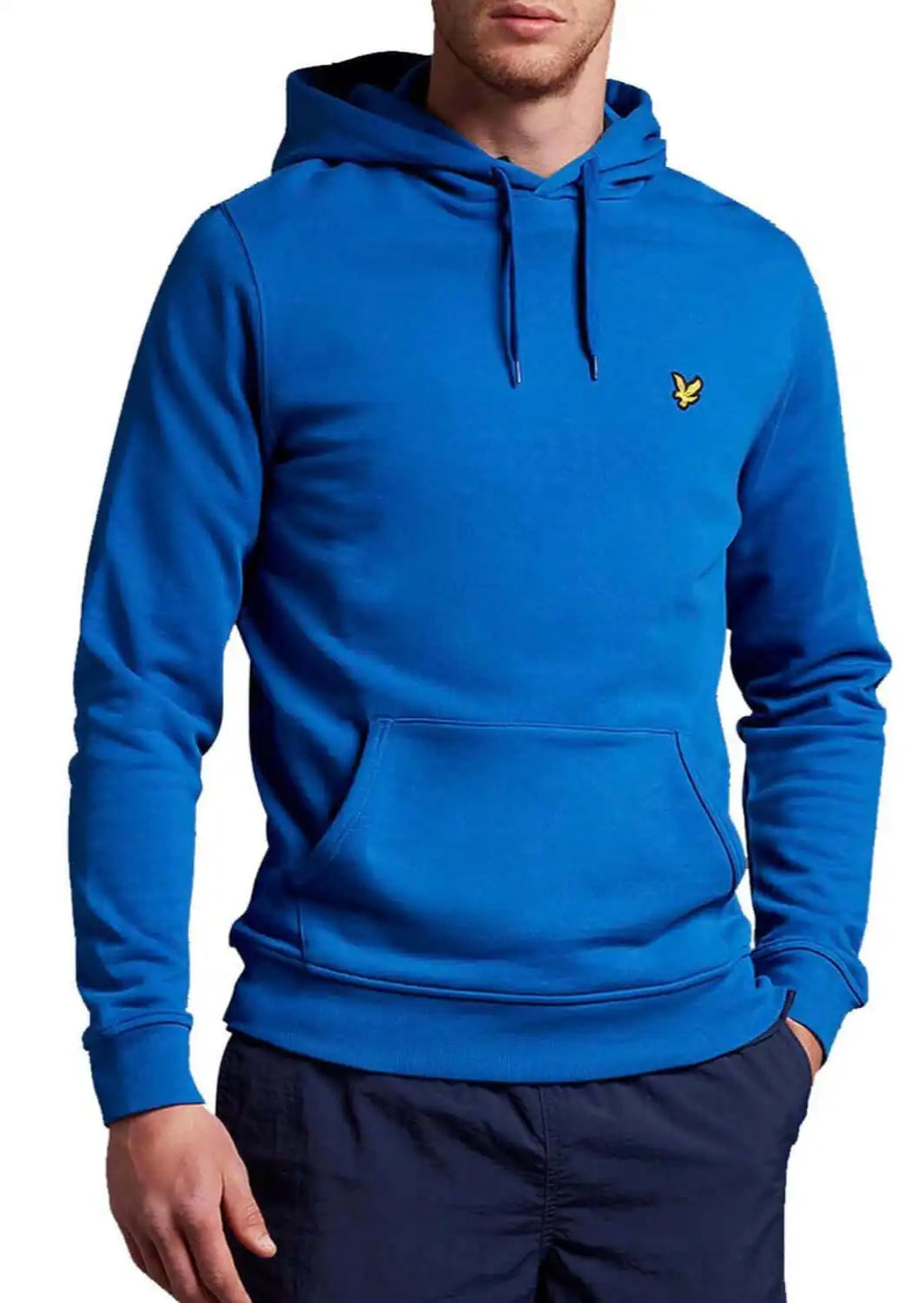 Men's blue top pullover hoodie