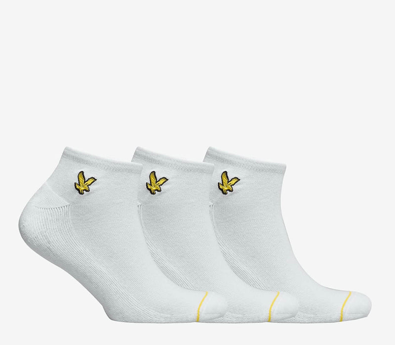 Lyle & Scott - Ross 3 Pack Trainer Socks - White, Black, Multi 7-11 UK