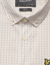 Lyle & Scott Slim Fit Gingham Shirt White Sesame.