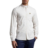 Lyle & Scott Slim Fit Gingham Shirt White Sesame - Clothes 