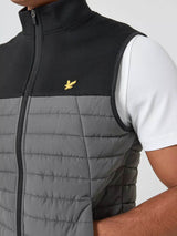 Lyle & Scott Sports Fleece Hybrid Gilet Jet Black/Granite Northern
