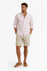 Lyle & Scott Stripe Oxford Shirt Pink Grapefruit / White Northern