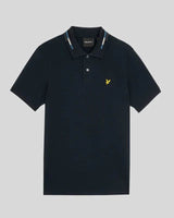 Lyle & Scott Striped Tipped Polo Shirt Dark Navy/Foam Northern