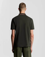 Lyle & Scott Striped Tipped Polo Shirt Gunmetal/Foam Northern Ireland