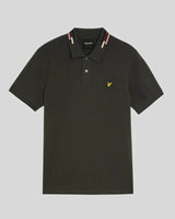 Lyle & Scott Striped Tipped Polo Shirt Gunmetal/Foam Northern Ireland