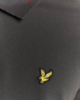 Lyle & Scott Striped Tipped Polo Shirt Gunmetal/Foam Northern Ireland