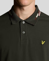 Lyle & Scott Striped Tipped Polo Shirt Gunmetal/Foam Northern Ireland