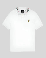 Lyle & Scott Striped Tipped Polo Shirt White/Dark Navy Northern