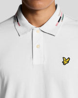 Lyle & Scott Striped Tipped Polo Shirt White/Dark Navy Northern