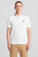 Lyle & Scott Striped Tipped Polo Shirt White/Dark Navy Northern