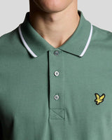 Lyle & Scott Tipped Polo Shirt Agave Green/White Northern Ireland