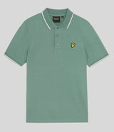 Lyle & Scott Tipped Polo Shirt Agave Green/White Northern Ireland