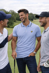 Lyle & Scott Tipped Polo Shirt Bubble Blue/Jet Black Northern Ireland