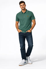 Lyle & Scott Tipped Polo Shirt Everglade Green/Wheat Northern Ireland