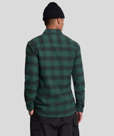 Lyle & Scott Tonal Check Flannel Shirt Argyle Teal/Jet Black Northern