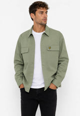 Lyle & Scott Washed Overshirt Smoke Olive Green Northern Ireland