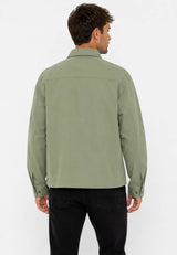 Lyle & Scott Washed Overshirt Smoke Olive Green Northern Ireland