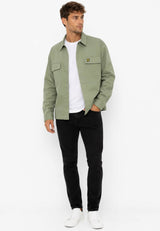 Lyle & Scott Washed Overshirt Smoke Olive Green Northern Ireland