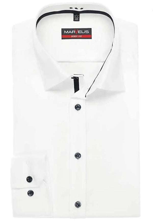 Marvelis 7579/64 Long Sleeve Body Fit White Formal Shirt