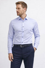 Marvelis Body Fit Dress Shirt 7508/64/11 Blue With Dots Northern