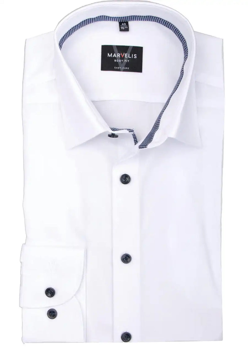 Marvelis Men’s Body Fit (Slim Fit) Dress Shirt 7502/54/00 White