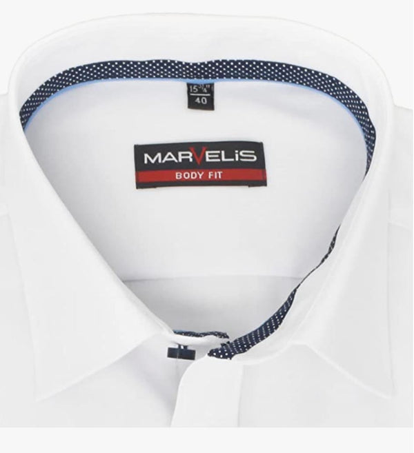 Marvelis Men’s Body Fit (Slim Fit) Dress Shirt 7534/34/00 White