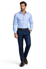Marvelis Mens Modern Fit Formal Dress Shirt Blue Northern Ireland
