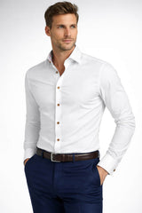 Marvelis Mens Modern Fit Formal Dress Shirt White Northern Ireland