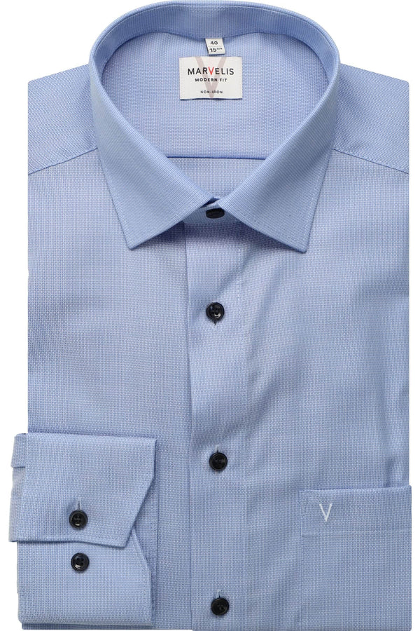 Marvelis Modern Fit Dress Shirt 7258/84/11 Blue Weave Northern