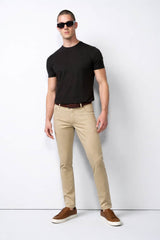 Meyer M5 Chino Trousers Slim Fit High Performance Satin 9-6106 Beige