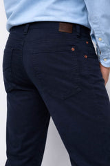 Meyer M5 Chino Trousers Slim Fit High Performance Satin 9-6106 Navy