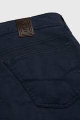 Meyer M5 Chino Trousers Slim Fit High Performance Satin 9-6106 Navy