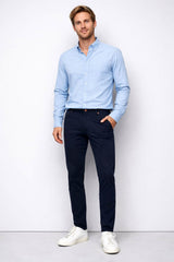 Meyer M5 Chino Trousers Slim Fit High Performance Satin 9-6106 Navy