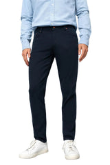 Meyer M5 Chino Trousers Slim Fit High Performance Satin 9-6106 Navy