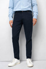 Meyer M5 Chino Trousers Slim Fit High Performance Satin 9-6106 Navy